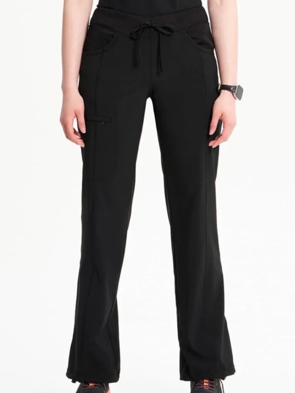 Infinity Scrub Pants Women’s M Black Stretch Drawstring Medical Uniform - Picture 1 of 11